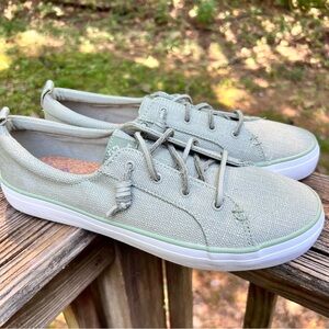 NEW Sperry Canvas Sage Green Size 12 M Women's Sneakers